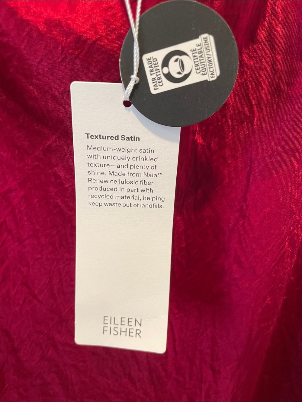 EILEEN FISHER Textured Satin Ruby Midi Skirt Size XL, NWT - Picture 3 of 8